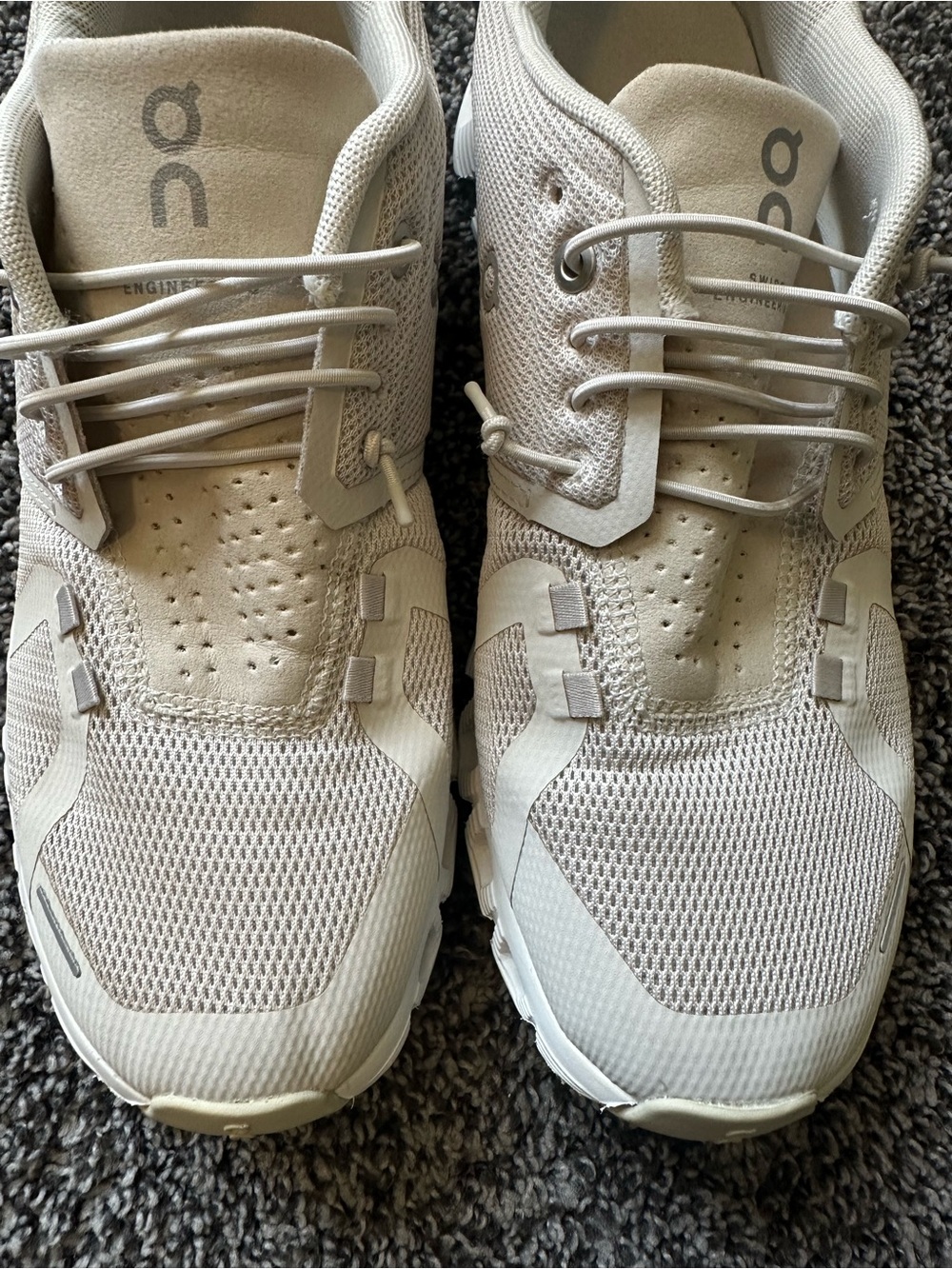 ON CLOUD 5 On Running Women's Running Walking Gym Shoes White Pearl Size 9 - Picture 6 of 12